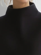 Women's Black High-Neck Cropped Sweatshirt