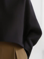 Women's Black High-Neck Cropped Sweatshirt