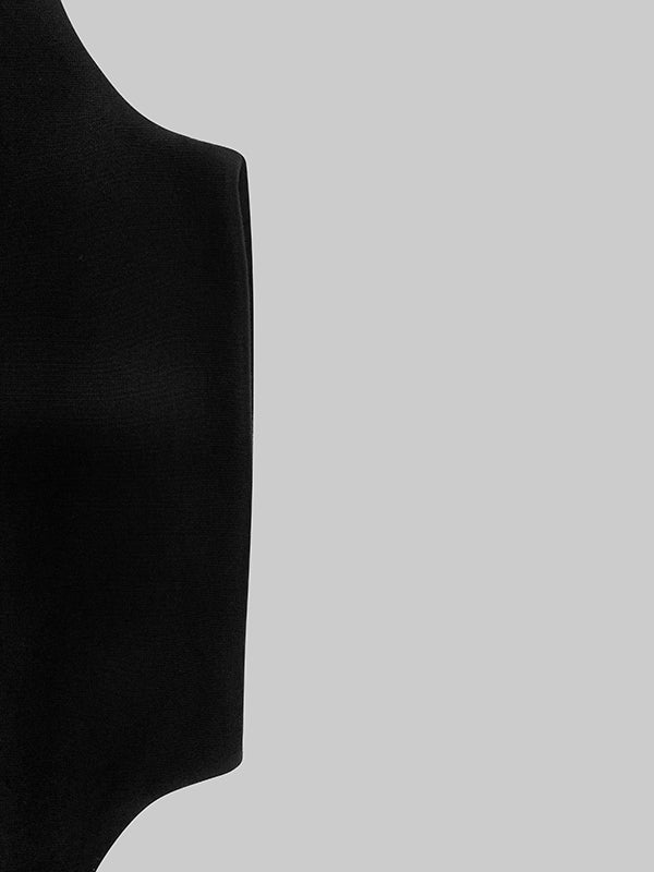 Women's Black High-Neck Cropped Sweatshirt