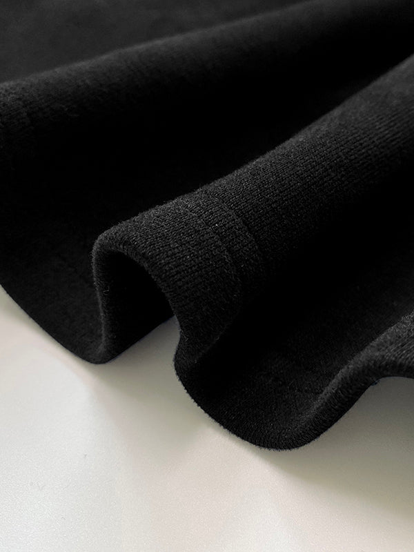 Women's Black High-Neck Cropped Sweatshirt