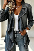 Women's Denim Lapel Jacket