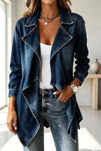 Women's Denim Lapel Jacket