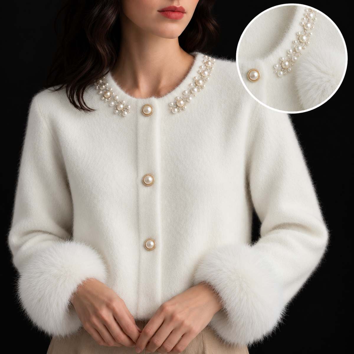 Women's Pearl Detail Cardigan