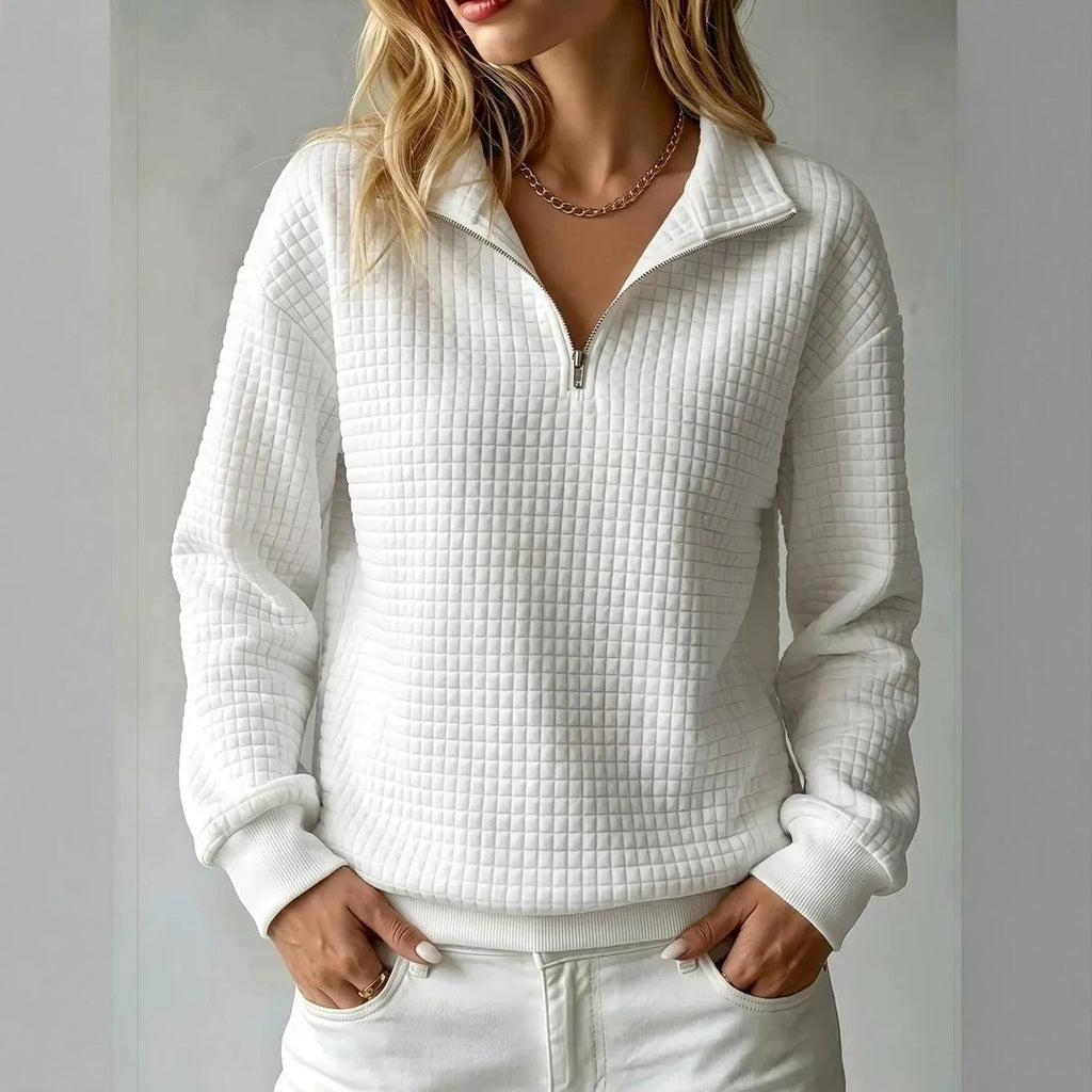 Women's Quilted Half-Zip Sweatshirt
