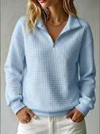 Women's Quilted Half-Zip Sweatshirt