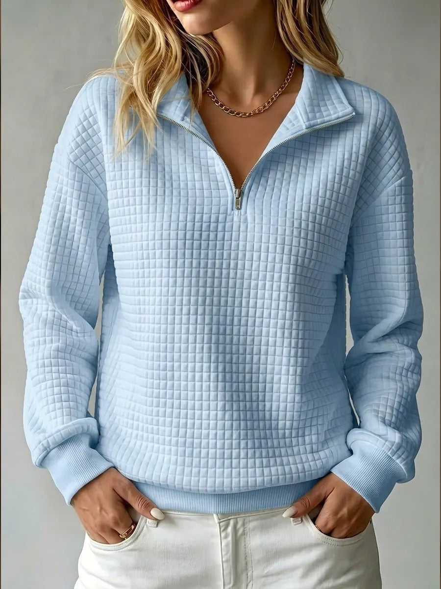 Women's Quilted Half-Zip Sweatshirt
