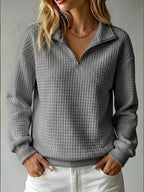Women's Quilted Half-Zip Sweatshirt