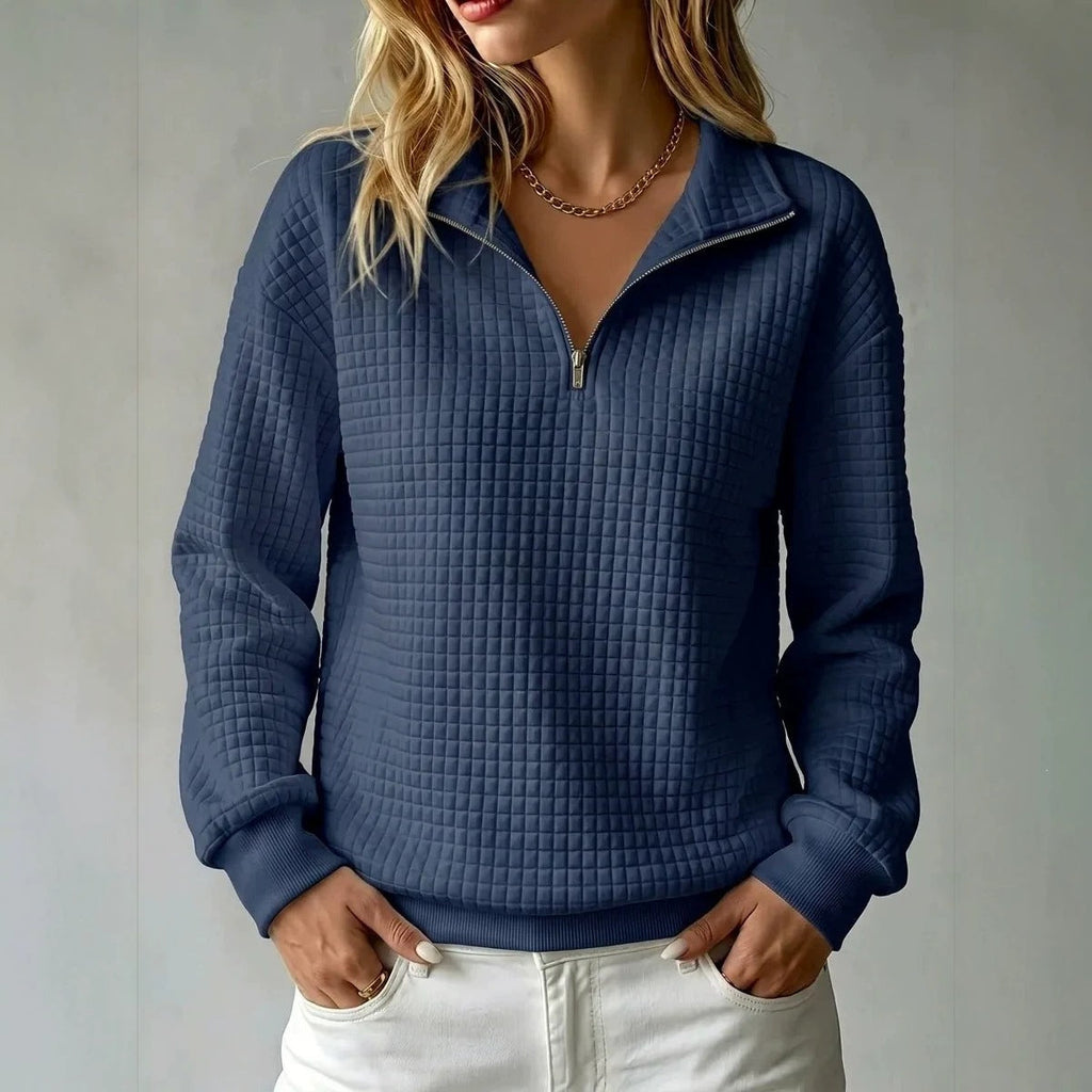 Women's Quilted Half-Zip Sweatshirt
