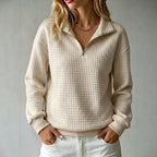 Women's Quilted Half-Zip Sweatshirt