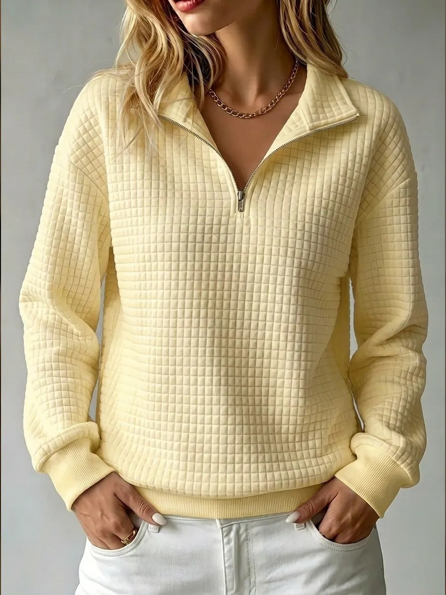 Women's Quilted Half-Zip Sweatshirt