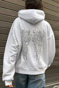 Women's Sequin Wing Graphic Oversized Hoodie