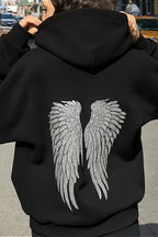 Women's Sequin Wing Graphic Oversized Hoodie