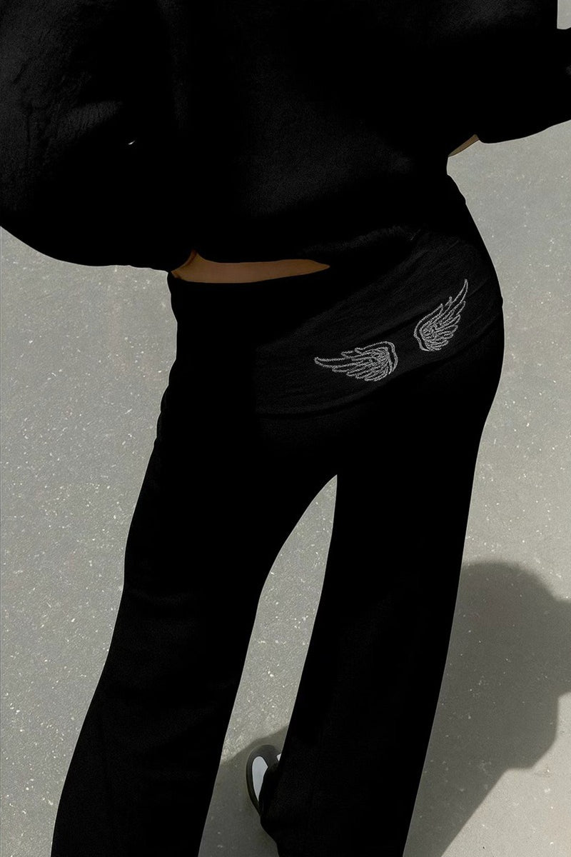 Women's Sequin Wing Graphic Oversized Hoodie