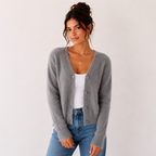 Women's V-Neck Fuzzy Cardigan