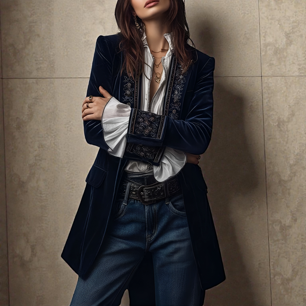 Women's Velvet Blazer