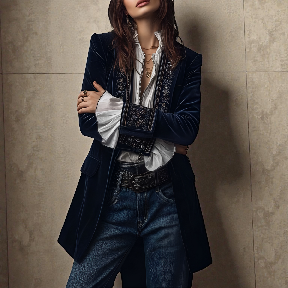 Women's Velvet Blazer