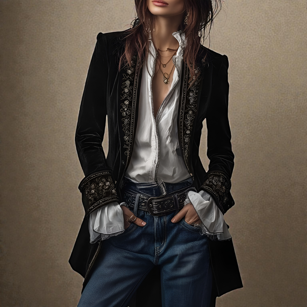 Women's Velvet Blazer