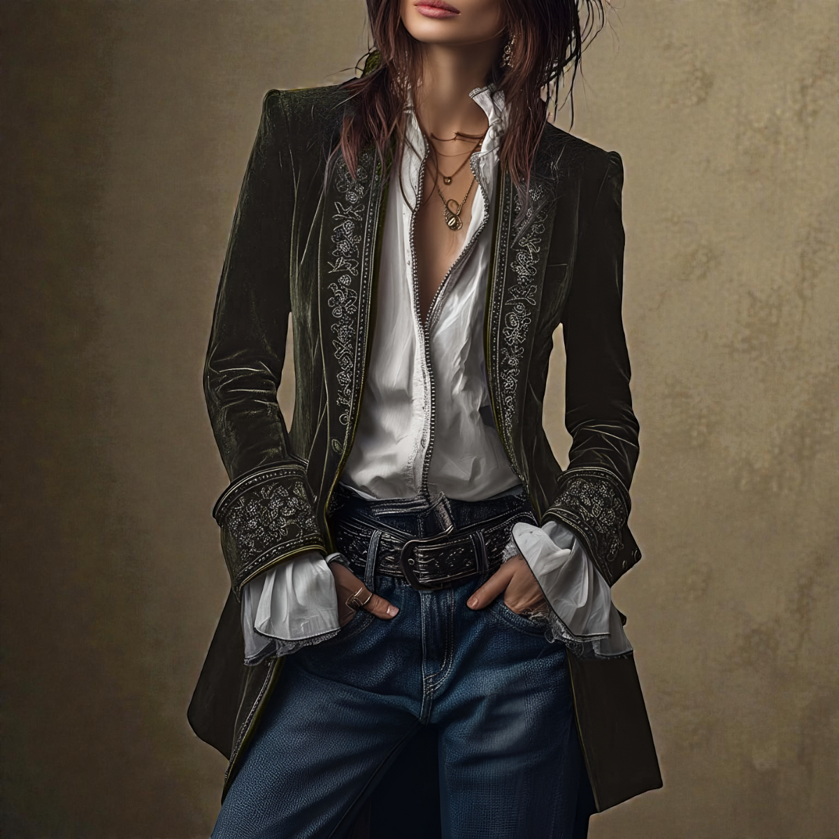 Women's Velvet Blazer