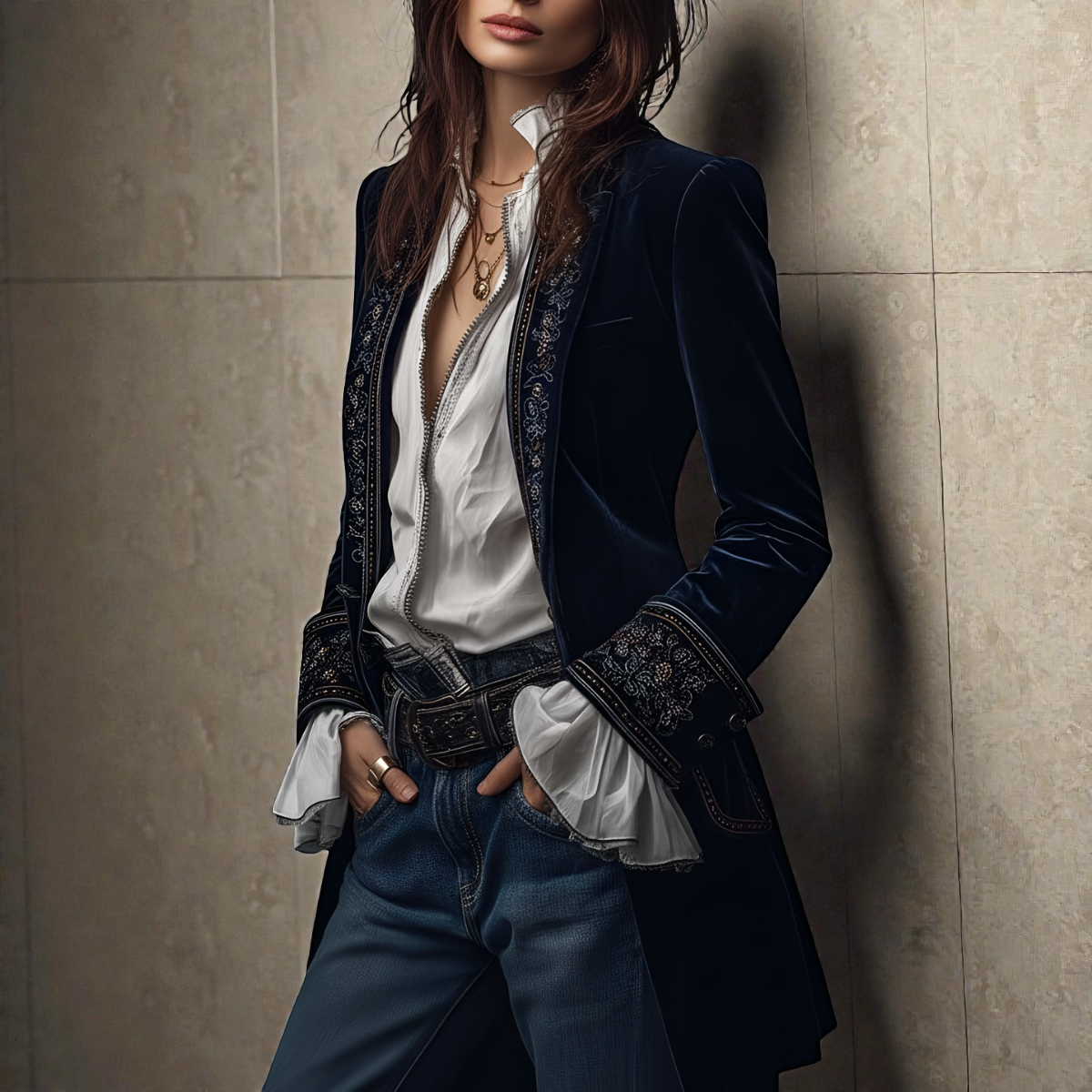 Women's Velvet Blazer
