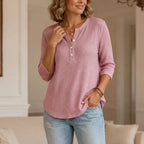 Women's Waffle Henley Top