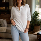 Women's Waffle Henley Top