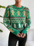 Women's Christmas Jumper, Gingerbread Jacquard, Crew Neck