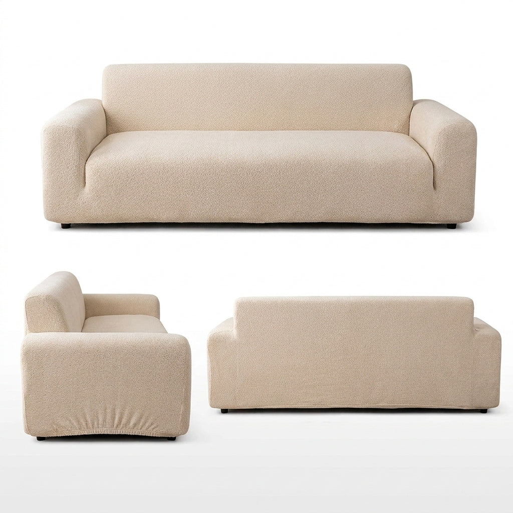 Stretch Sofa Slipcover – Full-Encasing Jacquard Fleece Cover for Pet Homes - image 3