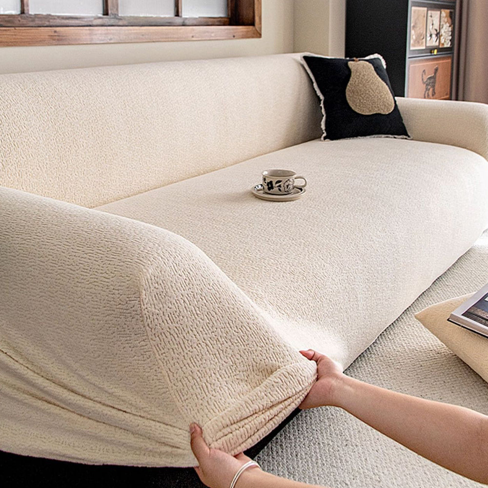 Stretch Sofa Slipcover – Full-Encasing Jacquard Fleece Cover for Pet Homes - image 4