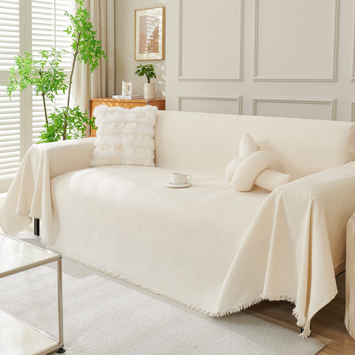 Plain Chenille Couch Cover – Soft Sofa Protector in Seven Everyday Colours - image 1
