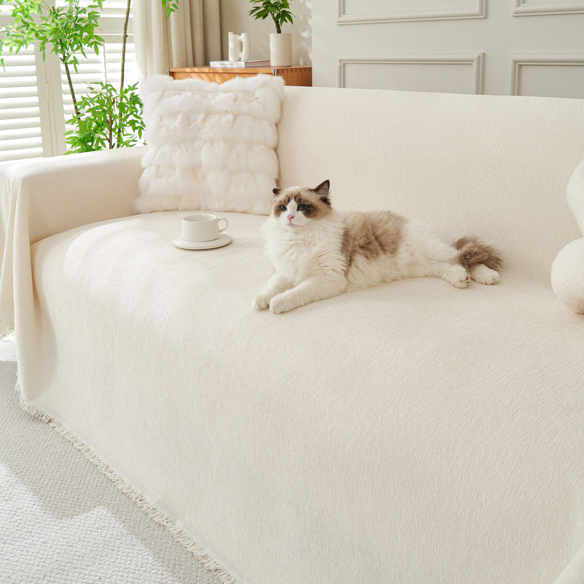 Plain Chenille Couch Cover – Soft Sofa Protector in Seven Everyday Colours - image 2