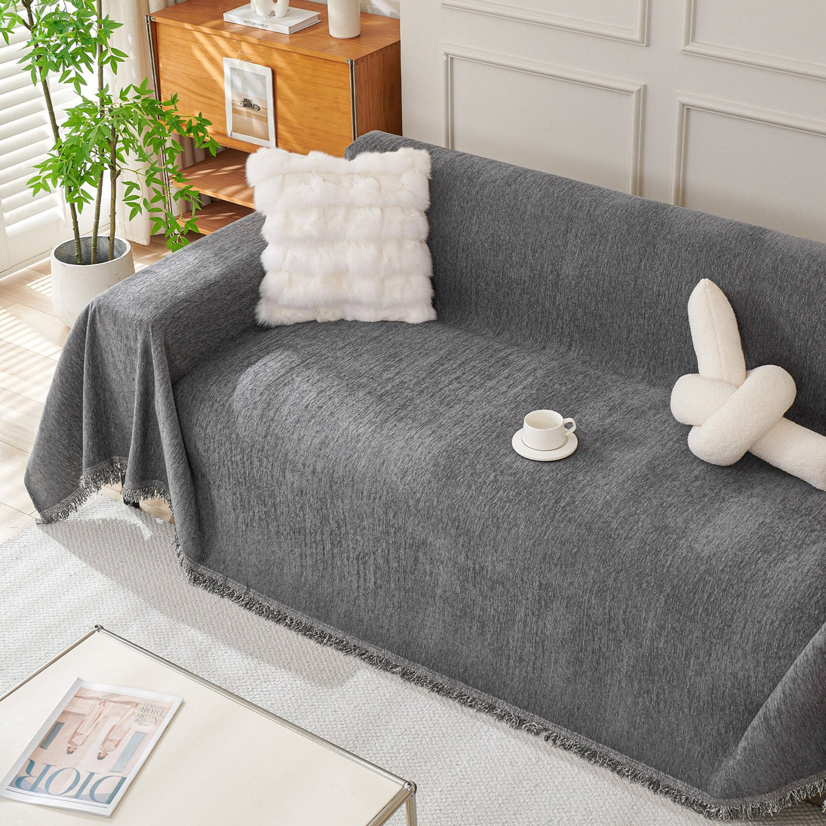 Plain Chenille Couch Cover – Soft Sofa Protector in Seven Everyday Colours - image 22