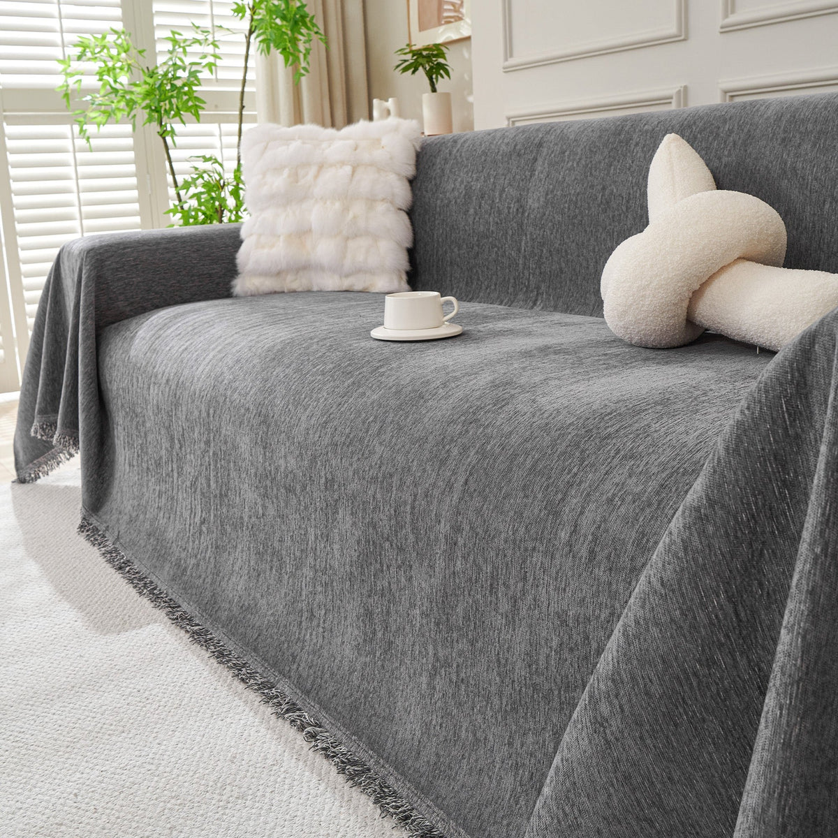Plain Chenille Couch Cover – Soft Sofa Protector in Seven Everyday Colours - image 23