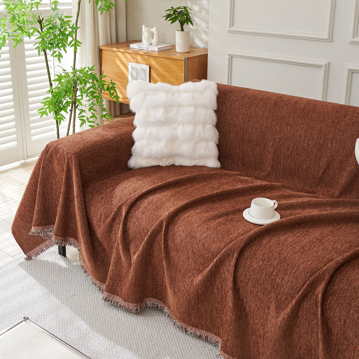 Plain Chenille Couch Cover – Soft Sofa Protector in Seven Everyday Colours - image 42