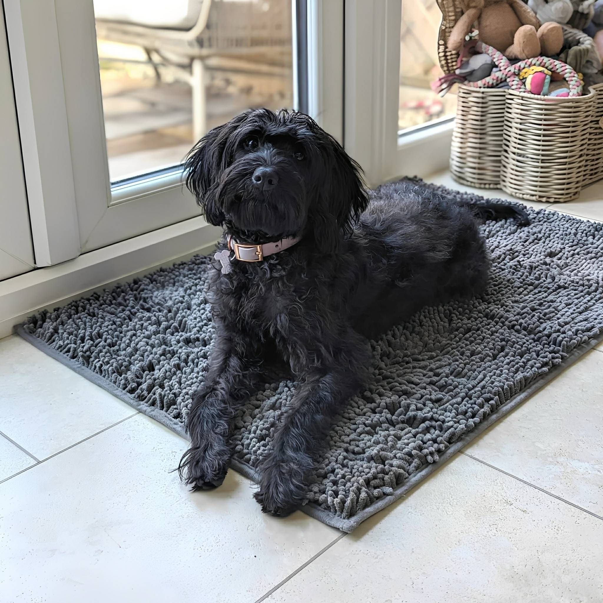 Absorbent Dog Door Mat – Non-Slip Chenille Paw Mat for Wet & Muddy Paws - image 3