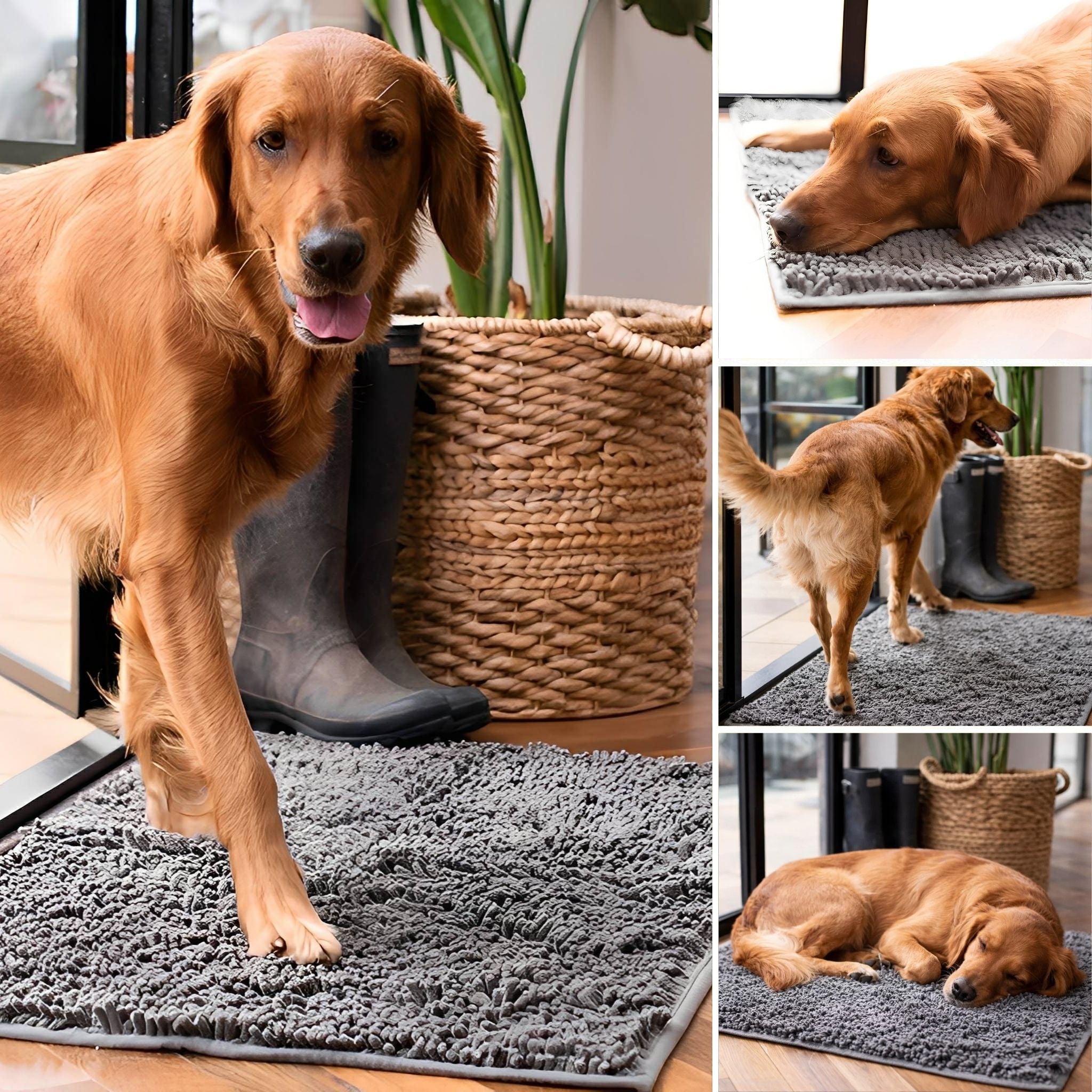 Absorbent Dog Door Mat – Non-Slip Chenille Paw Mat for Wet & Muddy Paws - image 4