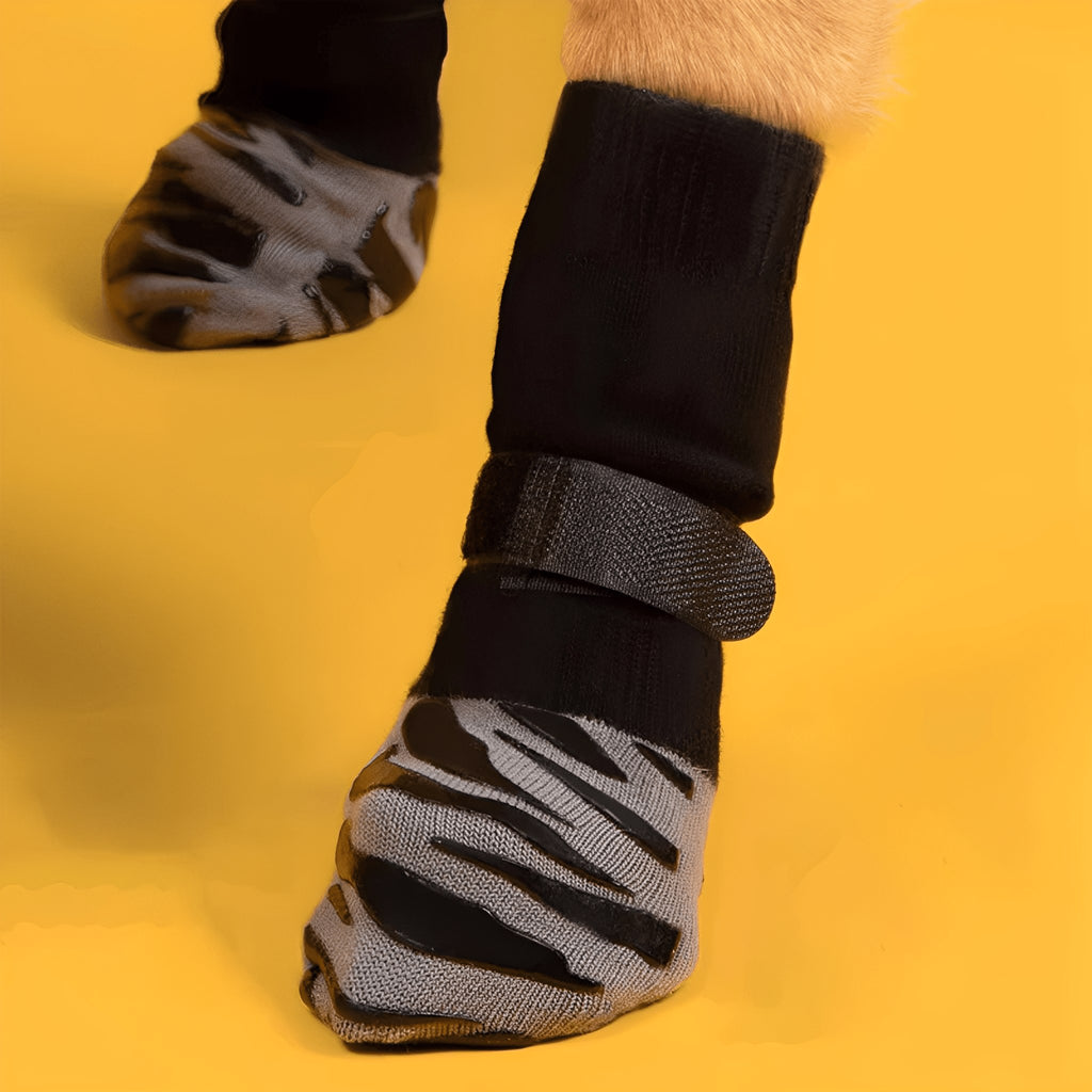 Non-Slip Dog Socks – Set of Four Grip Socks with Adjustable Straps - image 1