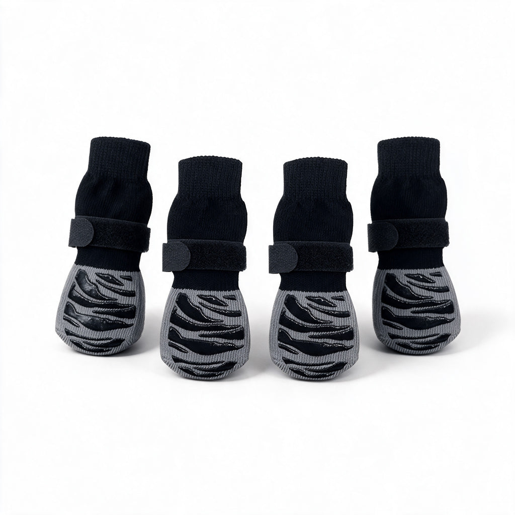 Non-Slip Dog Socks – Set of Four Grip Socks with Adjustable Straps - image 4