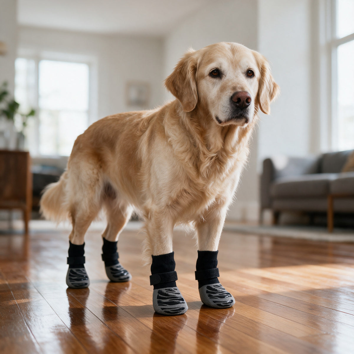 Non-Slip Dog Socks – Set of Four Grip Socks with Adjustable Straps - image 5