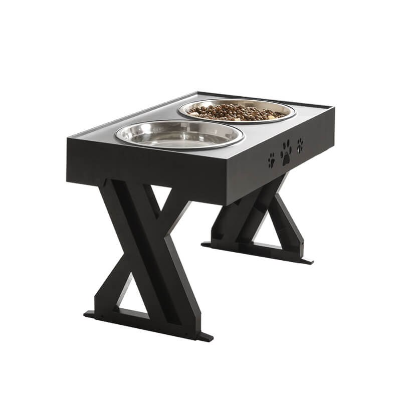 Raised Dog Bowls – Height-Adjustable Stand with Two Stainless Steel Bowls - image 3