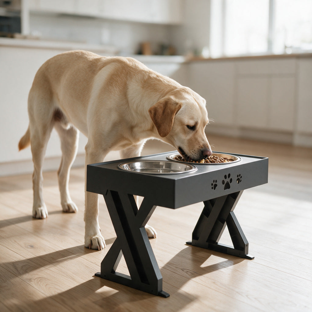 Raised Dog Bowls – Height-Adjustable Stand with Two Stainless Steel Bowls - image 4