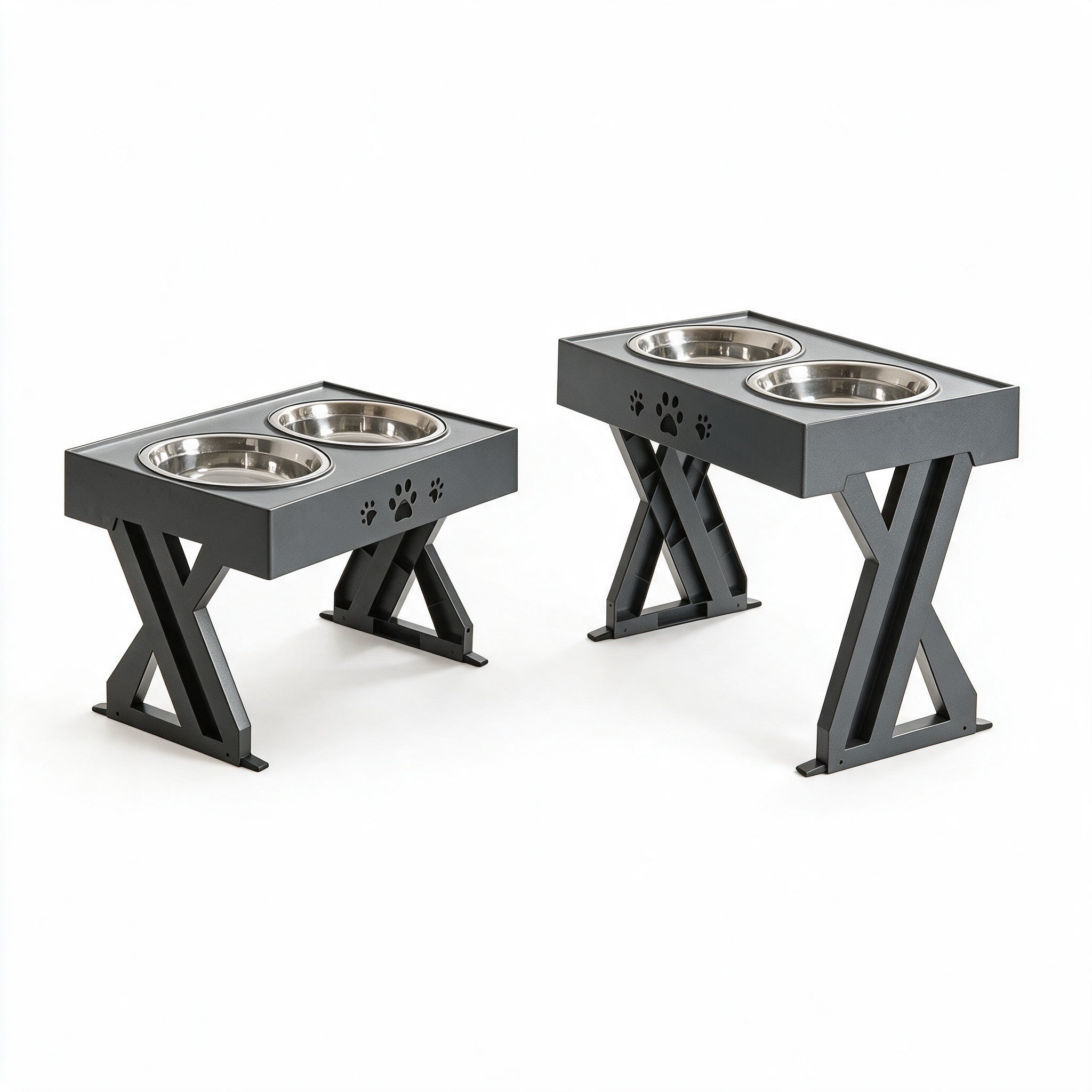 Raised Dog Bowls – Height-Adjustable Stand with Two Stainless Steel Bowls - image 5