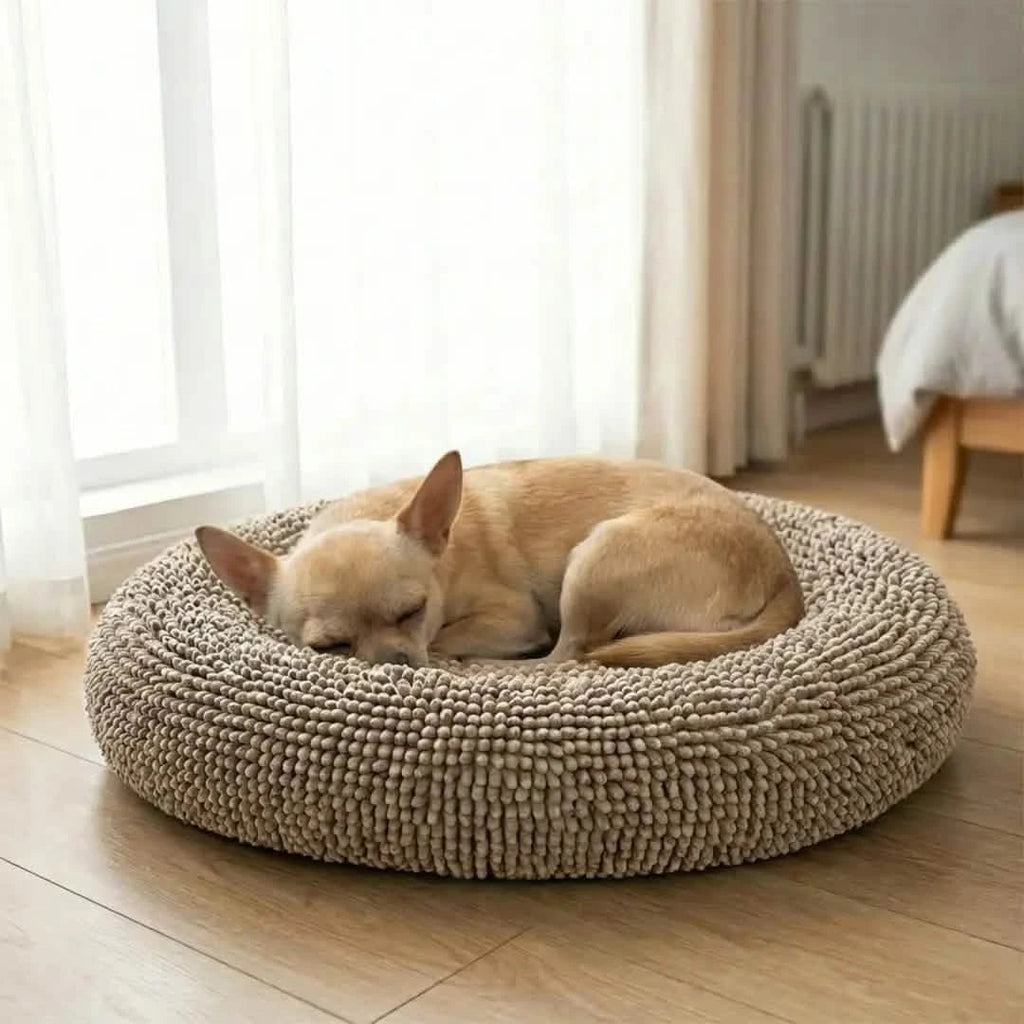 Chenille Cloud Dog Bed – Round Quick-Dry Pet Bed with Washable Cover - image 2