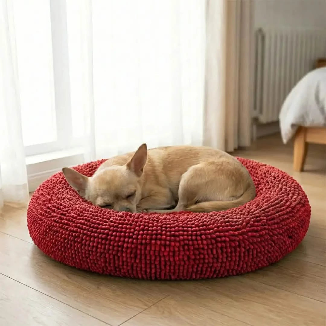 Chenille Cloud Dog Bed – Round Quick-Dry Pet Bed with Washable Cover - image 5