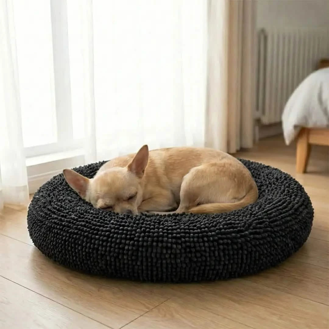 Chenille Cloud Dog Bed – Round Quick-Dry Pet Bed with Washable Cover - image 6