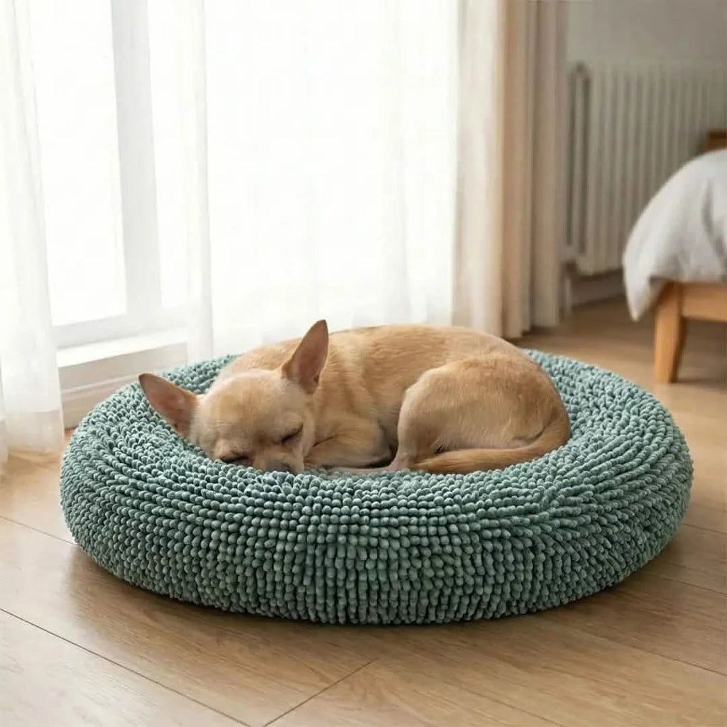 Chenille Cloud Dog Bed – Round Quick-Dry Pet Bed with Washable Cover - image 7