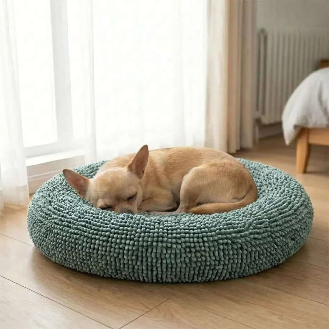 Chenille Cloud Dog Bed – Round Quick-Dry Pet Bed with Washable Cover - image 7