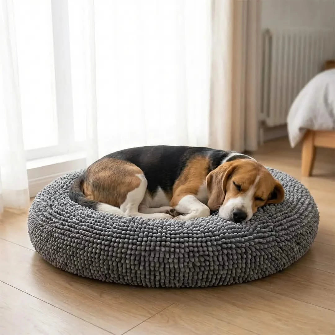 Chenille Cloud Dog Bed – Round Quick-Dry Pet Bed with Washable Cover - image 8