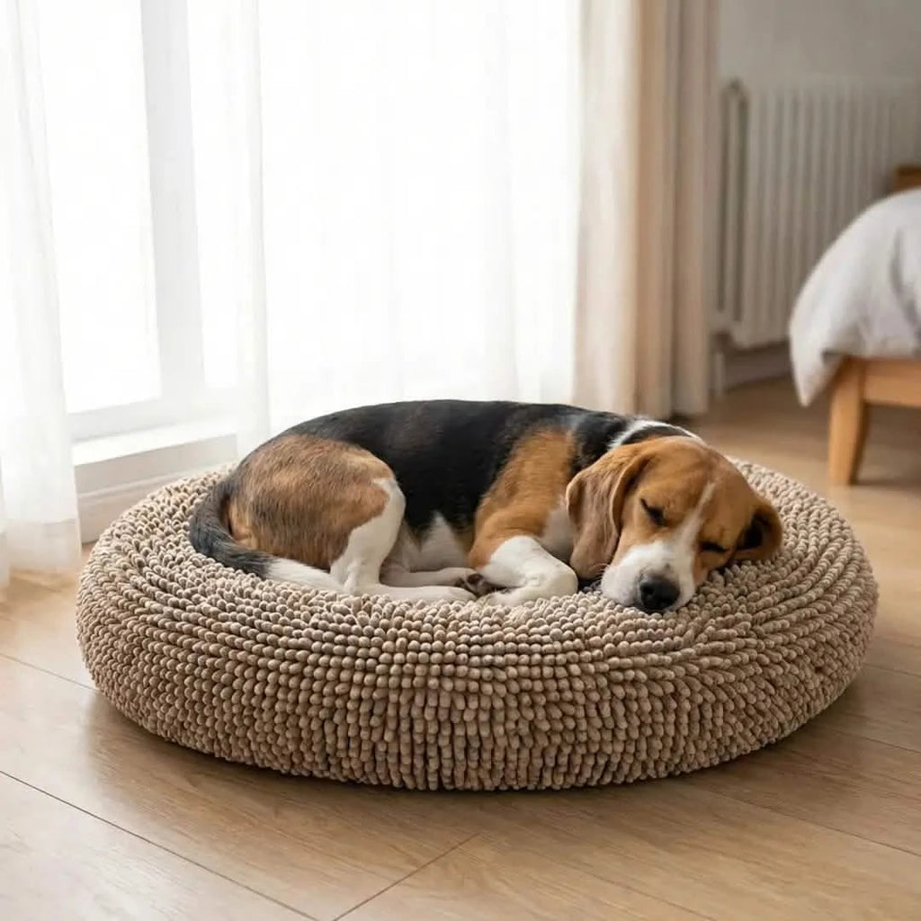 Chenille Cloud Dog Bed – Round Quick-Dry Pet Bed with Washable Cover - image 9
