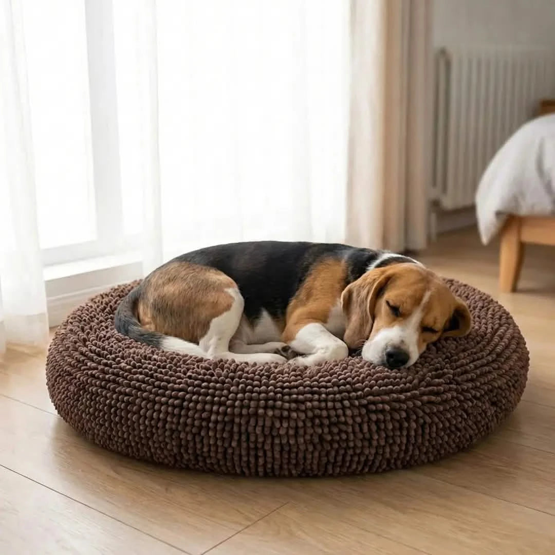 Chenille Cloud Dog Bed – Round Quick-Dry Pet Bed with Washable Cover - image 10