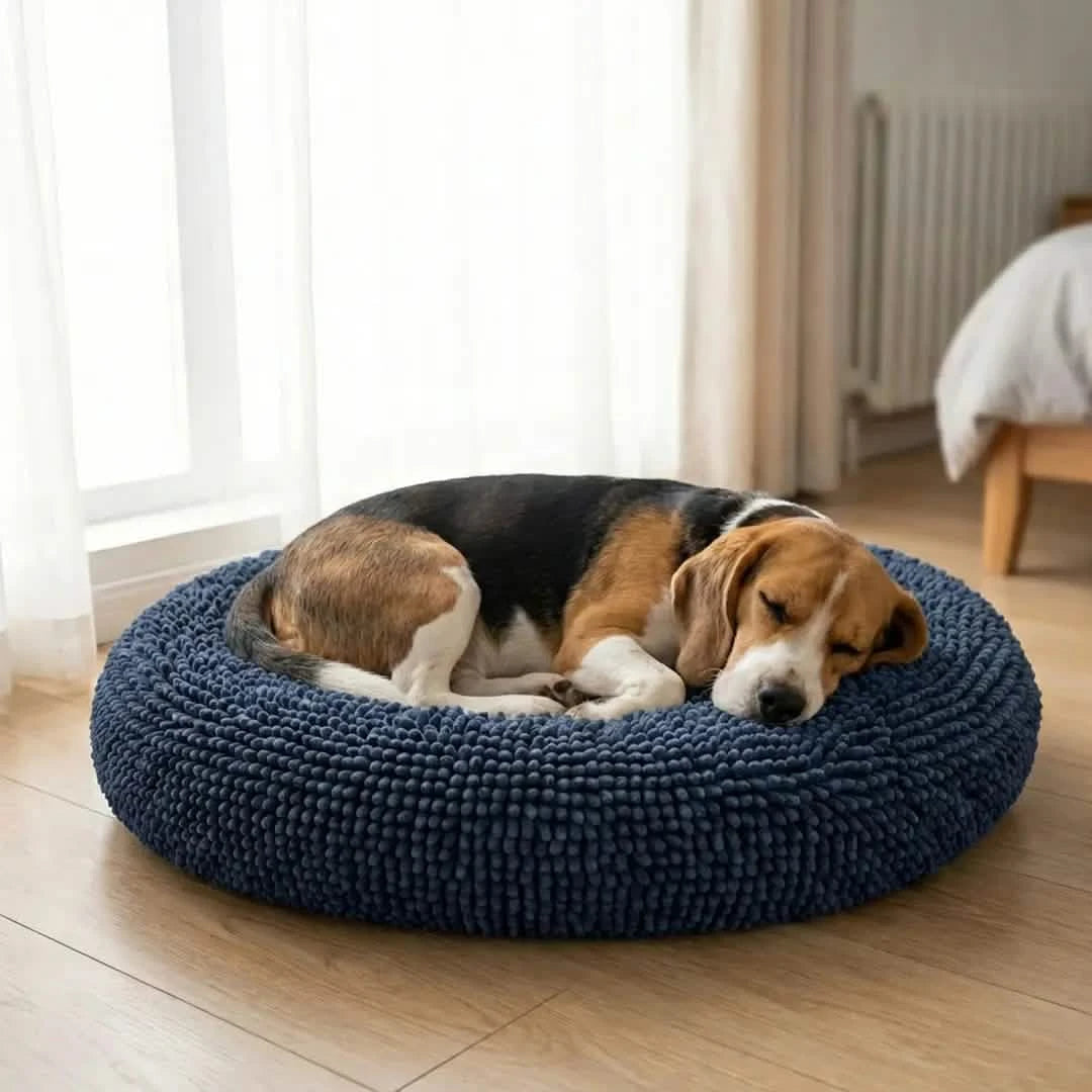 Chenille Cloud Dog Bed – Round Quick-Dry Pet Bed with Washable Cover - image 11
